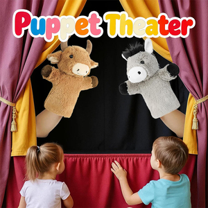 Marionnette en peluche éducative et amusante pour bébé, âne en peluche personnalisé, jouet doux pour jeu de rôle interactif et racontage d'histoires - Product Image 4