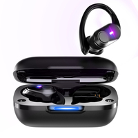 Auriculares TWS Bluetooth con micrófono, cascos deportivos inalámbricos con gancho para la oreja, estéreo HiFi, resistentes al agua