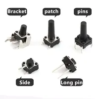 SMD 4.5*4.5 6*6 12*12mm interrupteur de réinitialisation à bouton-poussoir en acier inoxydable 12x12 interrupteur tactile tactile avec capuchon 1NO1NC Structure électronique