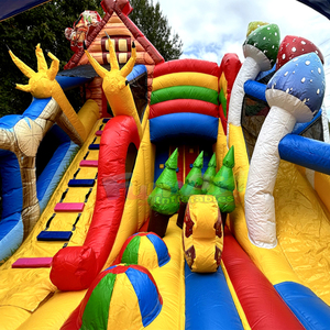 Aire de jeux gonflable outdoor bouncy castle with slide combo park bounce <b>house</b> <b>inflatable</b> kids fairytale playground - Product Image 6
