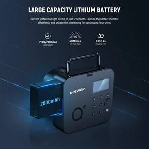 Flash de studio photo professionnel <span class=keywords><strong>NEEWER</strong></span> 2800 mAh, lumière stroboscopique 2,4 G 400 W - Product Image 5