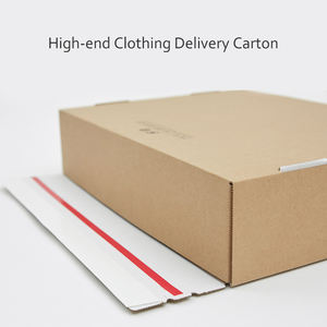 Boîte en Carton Ondulé de Luxe pour Vêtements avec Logo Personnalisé, Bande Déchirable, Fermeture Éclair, pour E-commerce, Emballage et Expédition - Product Image 3