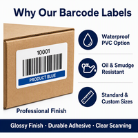 Étiquettes de codes-barres 1D personnalisées, codes UPC, EAN, 128, 39, autocollants pour le suivi des stocks de produits, la logistique, feuilles en PVC blanc brillant, format rouleau