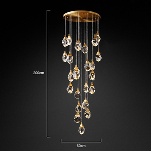 <span class=keywords><strong>Lustre</strong></span> <span class=keywords><strong>led</strong></span> en cristal en forme de <span class=keywords><strong>spirale</strong></span> pour villa moderne, luminaire de plafond haut, luminaire suspendu pour escalier - Product Image 6