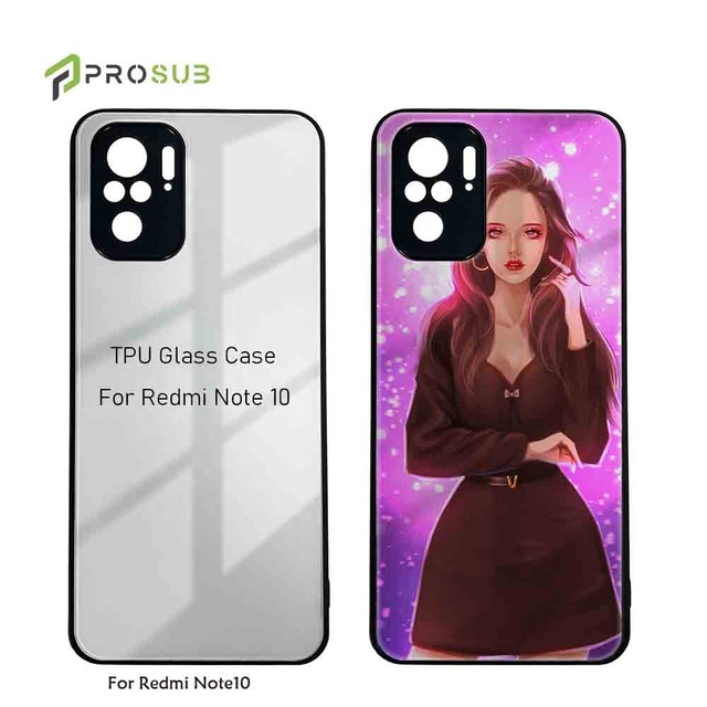 Prosub Sublimation Phone Case 2D TPU PC Sublimated Tempered Glass Blanks Mobile Cover for Redmi 9 10 Series