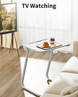 SAIJI Nouvelle table de lit ergonomique robuste et écologique pour ordinateur portable, support TV, réglable en hauteur, capacité 30 kg