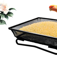 SLTAXAR 2 mangeoires à oiseaux au sol, bols en maille fine de 17,5 cm, en métal plat, pour oiseaux sauvages, tourtereaux, moineaux