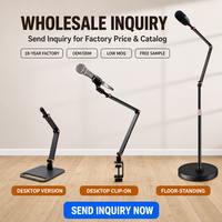 Bras de microphone professionnel robuste anti-affaissement 360° °   Support de micro rotatif et réglable pour podcast, jeux et studio, fixation de micro de bureau