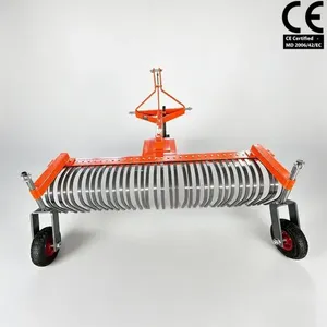 <span class=keywords><strong>Râteau</strong></span> de désherbage <span class=keywords><strong>en</strong></span> acier pour tracteur-excavateur, avec grappin <span class=keywords><strong>à</strong></span> feuilles et roue F40, pour aménagement paysager et déblaiement des feuilles de jardin - Product Image 2