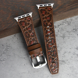 Correa de reloj Upro de cuero genuino para Apple Watch 7 6 5 4 3 2 1, correa para Iwatch 5 con estampado de leopardo, correa de cuero de 38/40/41 45/44/42 mm - Product Image 4