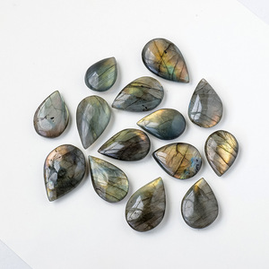 Bán buôn đánh bóng màu xám Labradorite Teardrop Loose Stones tự nhiên màu xanh flash-quang hiệu ứng ánh sáng cho vòng cổ trang sức - Product Image 3