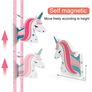 Trẻ Em Phòng Tường Tăng Trưởng Biểu Đồ Linh Hoạt Màu Hồng Kỳ Lân Nhựa Từ Chiều Cao Cai Trị Tự Dính Đo Cho Trẻ Em Của Chiều Cao - Product Image 5