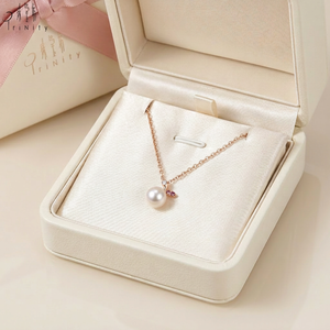 สร้อยคอจี้รูปแอปเปิ้ลทองคำแท้ 18K ดีไซน์น่ารัก ประดับด้วยพลอยแซฟไฟร์สีชมพูธรรมชาติและเพชรแท้ ของขวัญสำหรับผู้หญิง - Product Image 3