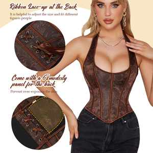 Sexy Crop Top Femmes Hors Bandoulière Vintage Demi Poitrine Taille Cincher Ceinture Shaper Corset Top <span class=keywords><strong>Bustier</strong></span> De Mujer Lingerie - Product Image 2