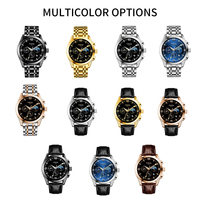 NIBOSI 2515 clásico personalizado marca hombre reloj de cuarzo mejor correa de acero 6 manecillas cronómetro luminoso todo tipo Kit de reloj de negocios