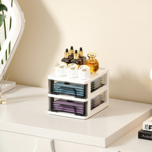 Armoire de rangement pour cosmétiques, coiffeuse de chambre à coucher, étagère de comptoir à tiroirs multi-niveaux grande capacité - Product Image 2