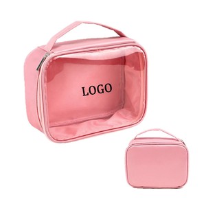 Designer <strong>Make</strong> <strong>up</strong> Pouch Cosmetic Foldable Embroidery Makeup <strong>Trolly</strong> Black Custom Clear Pvc Toiletry Bag - Product Image 2