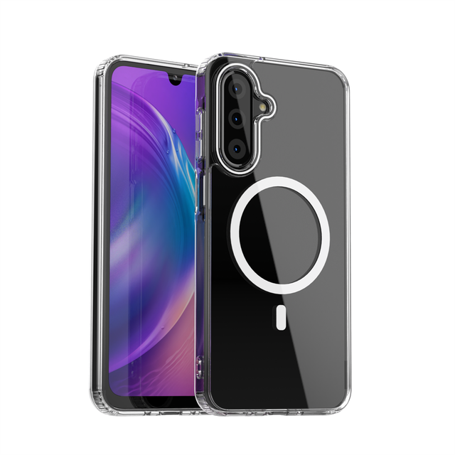 Colorful Magnetic Wireless Charging Transparent Mobile Phone Case for Samsung Galaxy A17 A07 A27 A37 A57 S26 Clear Cover