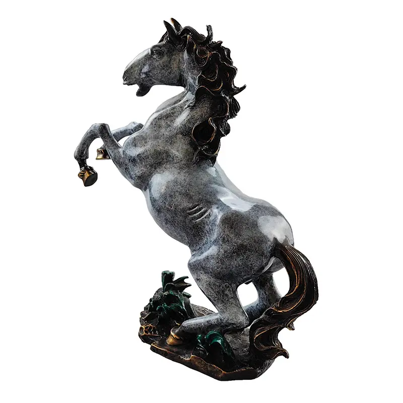 Escultura artesanal de Metal caballo al galope arte de Navidad adorno de mesa decoración del hogar artesanía estatua de latón escultura