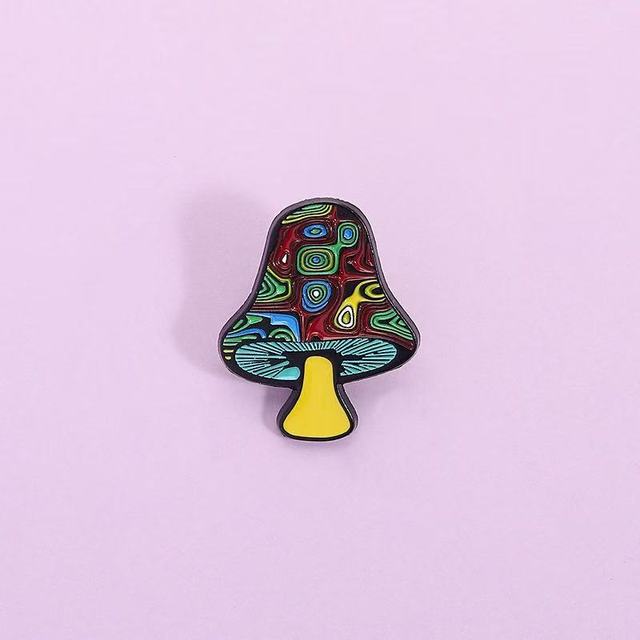 Psychedelic Swirl Tie Dye Enamel Pin Magic Mushroom Art Design Brooch Lapel Badge Jewelry Gift for Friends Wholesale