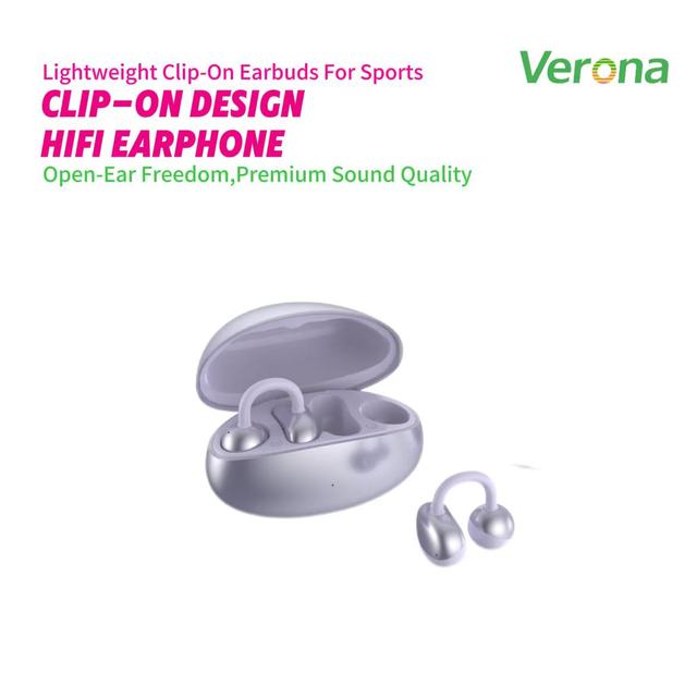 Open-Ear Clip-On TWS Wireless Earbuds for 5.4 Earphones Charging Case Non-In-Ear Sports IPX-5 Waterproof Over 20 Hours Playtime