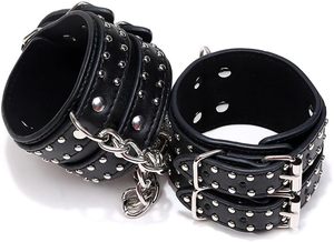 Juego de <span class=keywords><strong>esposas</strong></span> de cuero suave con esponja, <span class=keywords><strong>esposas</strong></span> para tobillos y collar, juguetes sexuales para parejas, lencería erótica para mujer - Product Image 2