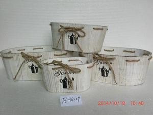 Artigianato in legno nordico per realizzare vecchi vasi ovali <span class=keywords><strong>con</strong></span> spago fioriere portatili decorazione per la casa vasi da fiori succulenti - Product Image 2