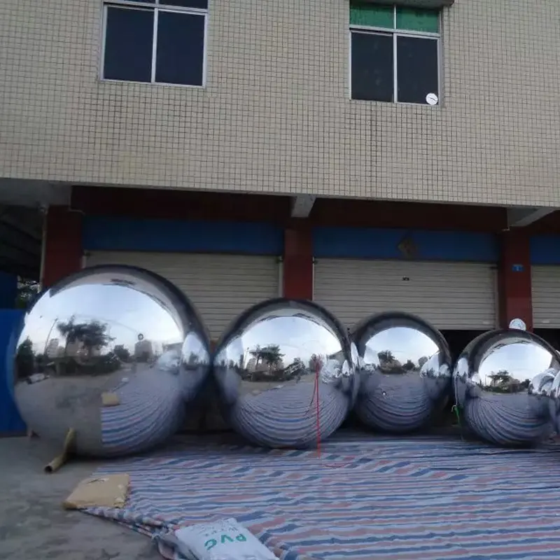 Factory price giant silver pvc inflatable disco mirror ball decoration