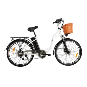 Bicicleta eléctrica de 26 pulgadas con cuadro bajo para adultos, mujeres, para ciudad, con batería de iones de litio extraíble, para desplazamientos urbanos. - Product Image 1