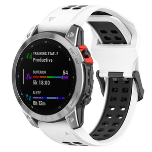 Correa de Reloj Deportiva de Silicona de Dos Tonos y Doble Color de 20 mm, 22 mm y 26 mm con Sistema QuickFit para <span class=keywords><strong>Garmin</strong></span> <span class=keywords><strong>Fenix</strong></span> 8, <span class=keywords><strong>7S</strong></span>, 7X, 7 Solar, 6S, 6, 6X, 5 - Product Image 3