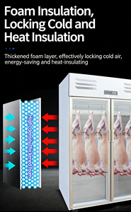 Vitrine réfrigérée verticale multi-portes grande capacité pour la présentation de viande en supermarché et la conservation au <span class=keywords><strong>froid</strong></span> - Product Image 5