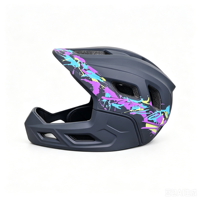 Casques de vélo intégraux pour enfants, certifiés CE CPSC, avec double coque en PC, mousse EPS, mentonnière détachable et motif dessin animé, vente en gros