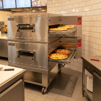 Oven Pizza Konveyor Modern Komersial Terlaris 32 Inci dengan Rantai Stainless Steel yang Dapat Dilepas