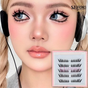DIY <span class=keywords><strong>Manga</strong></span> & Pixie <span class=keywords><strong>Salon</strong></span> Extensions Look Individuel Cluster Cils Anime Cils Appuyez sur et Go Pop sur pré-mappé Faux Cils - Product Image 2