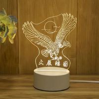 Lámpara Nocturna Acrílica 3D DIY, Regalo para Navidad, San Valentín, Fiestas, Luz LED de Ambiente Infantil con Dibujos Animados, Logotipo Personalizado