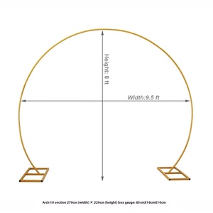 Grenz überschreitende schmiede eiserne Bogen halterung Goldene Hochzeits dekoration Party liefert Hintergrund wand Ballon Ring bogen halbkreis förmig - Product Image 5