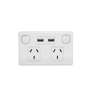 SAA certificate Australia Electrical wall button switch with socket and 1-2 usb
