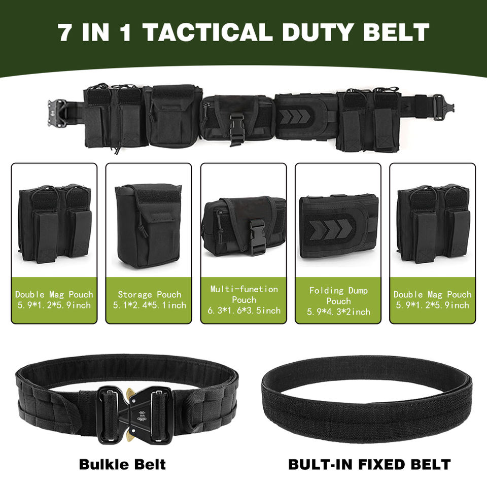 First Tactical Inner Belt First Aid Tactical Belt - Durable Black Nylon Utility Belt
