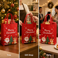 Sac cadeau réutilisable en non-tissé personnalisé avec poignée en boucle pour supermarché et usage festif