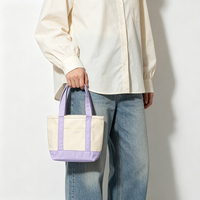 Sac fourre-tout mini en toile BFYS personnalisé avec broderie, contraste de couleurs, empiècements en coton, poche extérieure, idéal comme souvenir ou cadeau