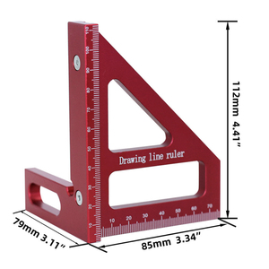 Règle de marquage de charpentier multifonctionnelle Jauge d'angle pour le travail du bois Rapporteur carré Règle de ligne de dessin - Product Image 4