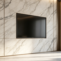 Panneau mural moderne en charbon de bambou, imperméable et ignifuge, série veinée de pierre WPC pliable, pour usage en mur de fond de villa et hôtel