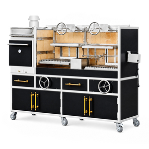Parrilla Argentina Multifuncional <span class=keywords><strong>de</strong></span> Carbón con <span class=keywords><strong>Horno</strong></span>, Parrilla <span class=keywords><strong>de</strong></span> <span class=keywords><strong>Barbacoa</strong></span> a <span class=keywords><strong>Leña</strong></span>, Parrilla Comercial con Asador Giratorio para Restaurante - Product Image 6