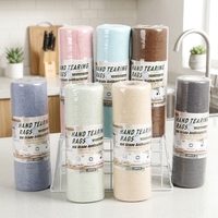 Rouleau de chiffons de nettoyage en microfibre 20 pièces, rouleau unique, serviettes en microfibre détachables pour cuisine et voiture, couleur personnalisée, jetables et lavables