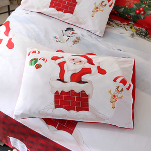 AOYATEX Full Size buon natale <span class=keywords><strong>Babbo</strong></span> Natale stampato tre pezzi Set di lenzuola in microfibra Set di lenzuola 3D biancheria da letto - Product Image 2