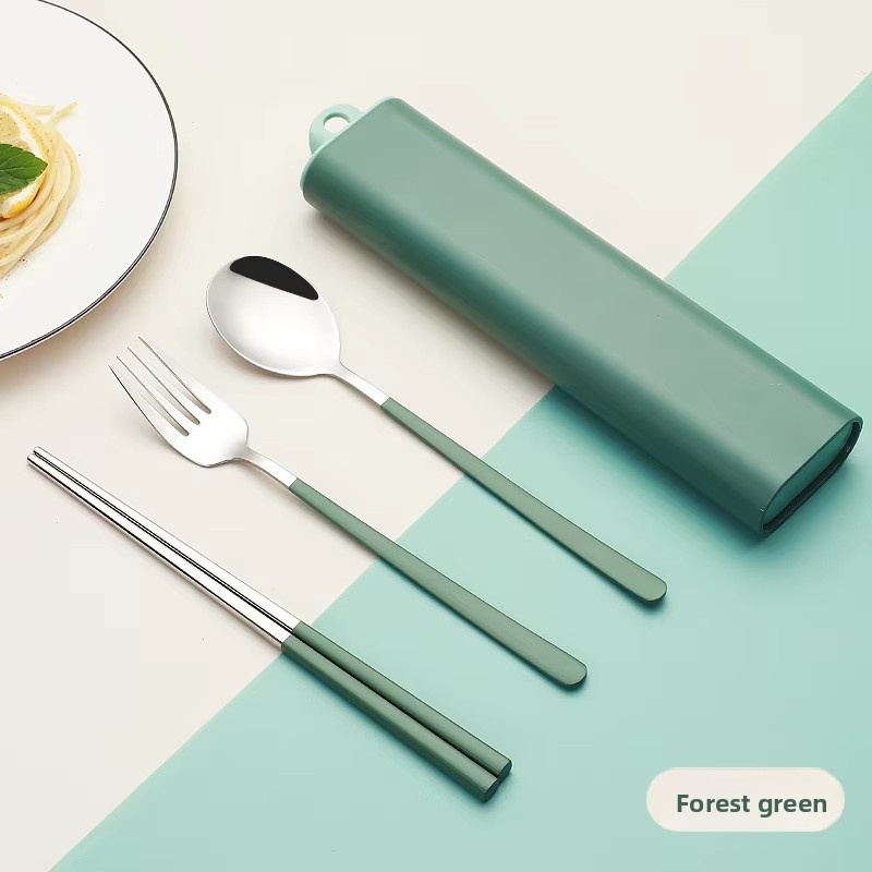 Ensemble de vaisselle vert foncé 3 pièces [Boîte ovale vert foncé]]