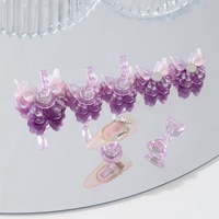 Nouveauté 2027 : Support pour faux ongles papillon, base laser aurora translucide, pour la pratique des longs faux ongles – Meilleures ventes