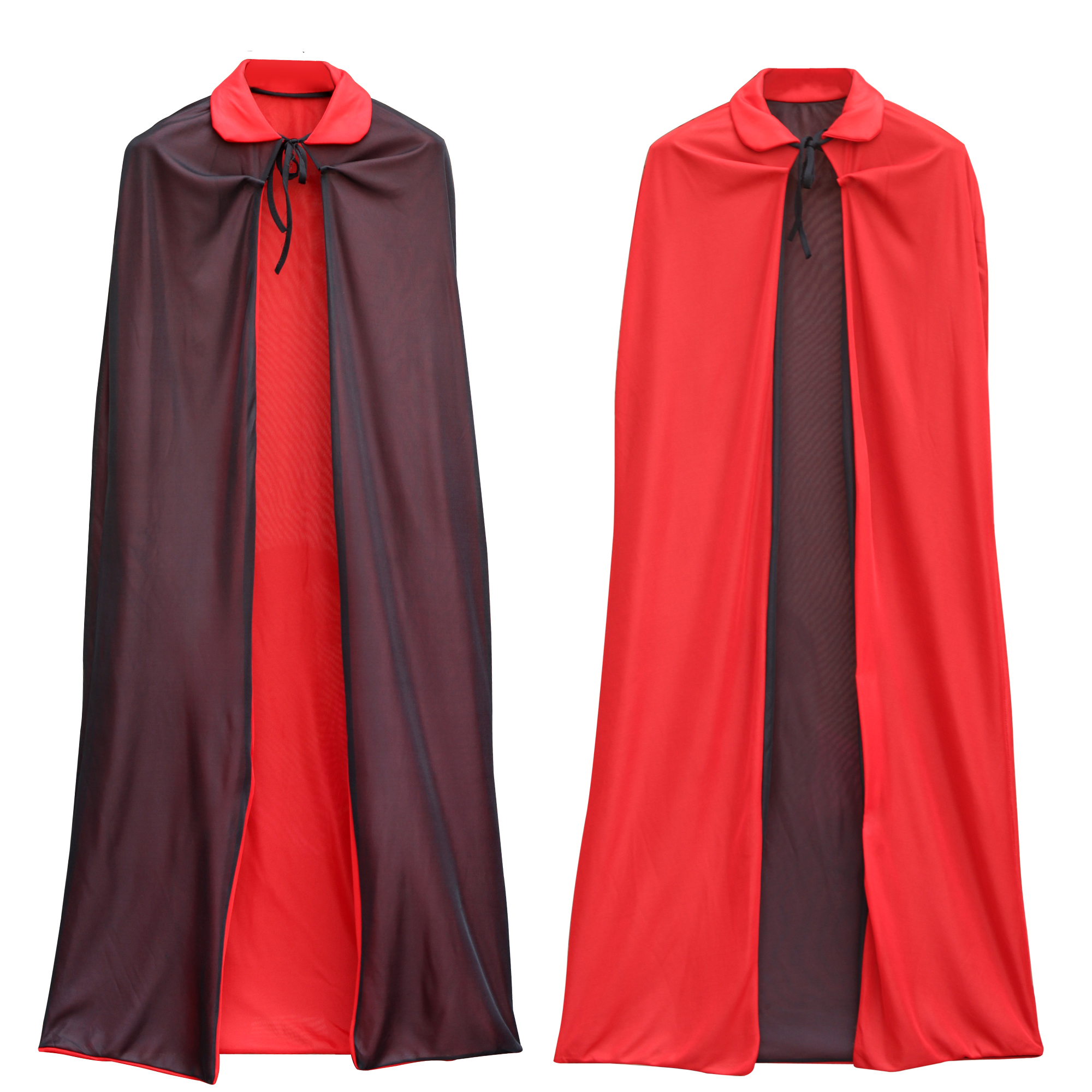 Double-layered cape - black and red - 75 cm