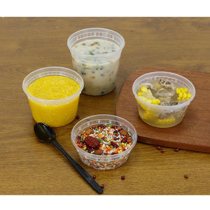 ชามซุปกลม8ออนซ์12ออนซ์16ออนซ์24ออนซ์32ออนซ์ฝาพับพลาสติก PP ใช้สำหรับบรรจุภัณฑ์อาหารออกแบบโลโก้ได้ตามต้องการ - Product Image 1