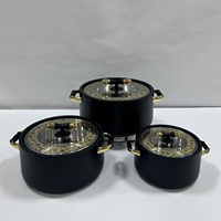 Lot de 3 conteneurs isothermes de luxe portables de 1L, 2.0L et 3.5L pour équipement de restauration commerciale, hôtels et fêtes